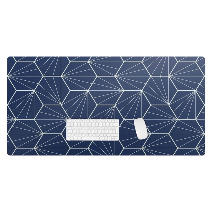 Mapa birou, Wallfluent, Model geometric, Bleumarin, 120x60 cm, 010250300030100057099