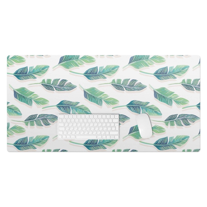 Mapa pentru birou, Wallfluent, Frunze tropicale, Verde, 100x50 cm, 010250300020100057143