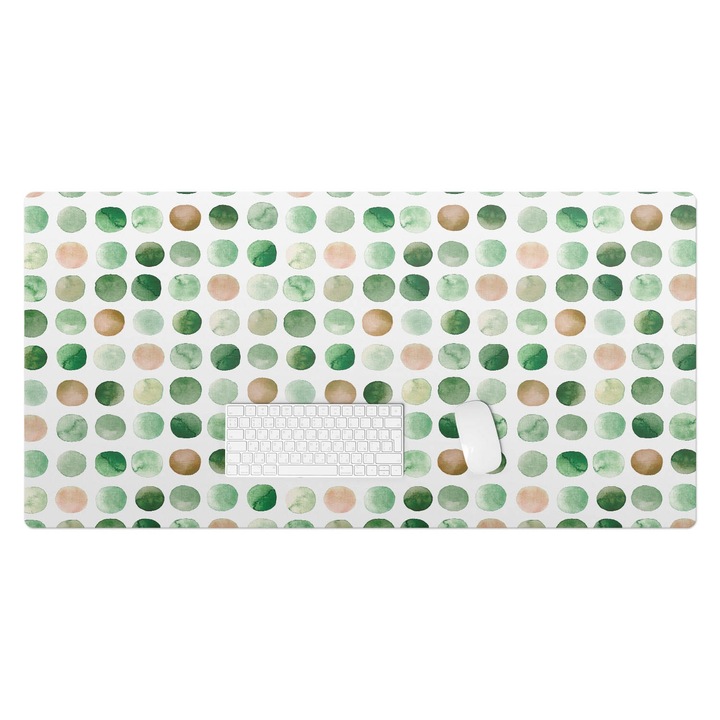 Mapa de birou, Wallfluent, Puncte acuarela, Verde, 120x60 cm, 010250300030100057211