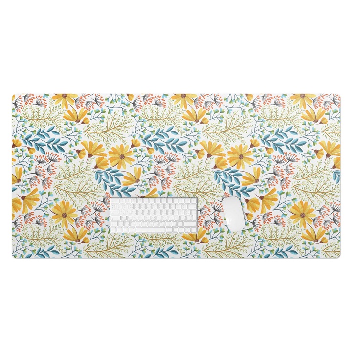 könyökalátét, Wallfluent, Vintage virágmintás, Sárga, 120x60 cm, 010250300030100057189