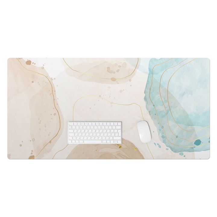 Mapa birou, Wallfluent, Valuri abstracte, Bej, 120x60 cm, 010250300030100088367