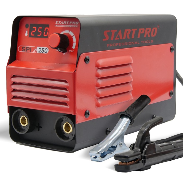Aparat de sudura Start Pro SPI-250MM, MMA, 20-250 A, Electrozi 1.6 - 5 mm, 220V, Hot Start, Arc Force, Anti-Stick, Display digital, IP21S, 3.8 kg