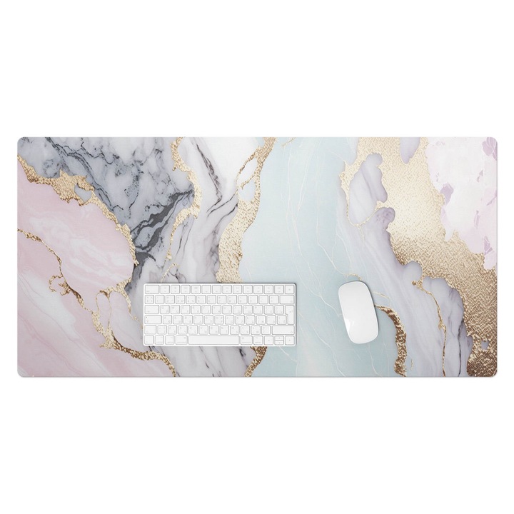 Mapa birou, Wallfluent, Valuri de marmura, Roz, 100x50 cm, 010250300020100088292