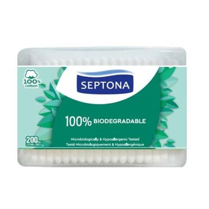 Betisoare Urechi Septona Cutie Patrata Biodegradabile 200buc