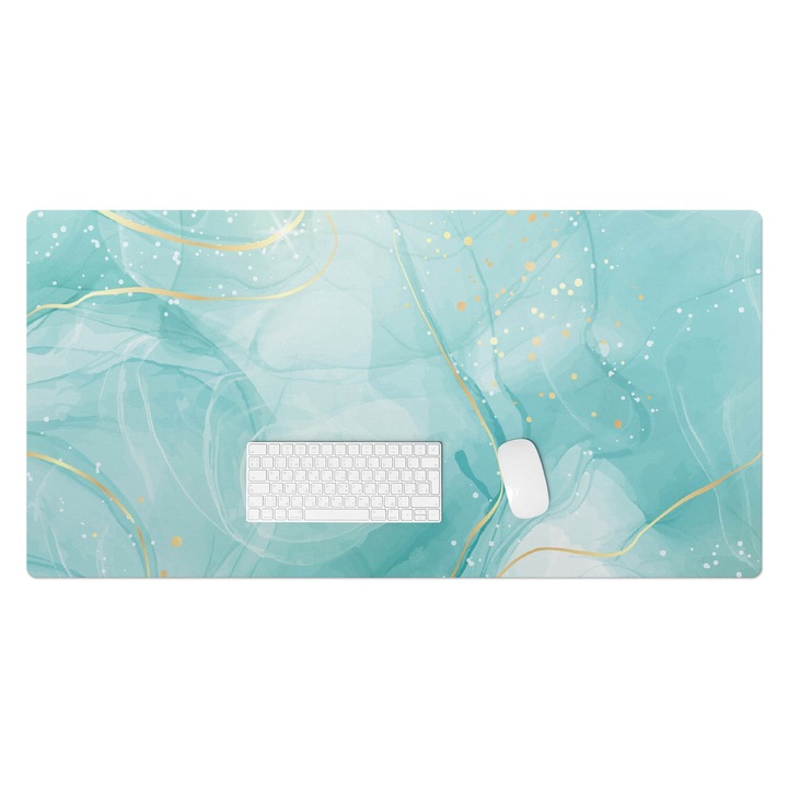 Mapa de birou, Wallfluent, Vortex abstract, Turcoaz, 120x60 cm, 010250300030100088370