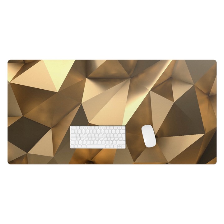 Mapa de birou, Wallfluent, Forme geometrice 3D, Maro, 120x60 cm, 010250300030100077199