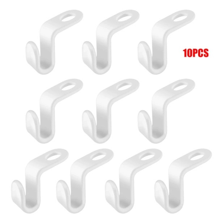 Umerase pentru haine, set 10 bucati, organizator economisire spatiu, plastic, alb