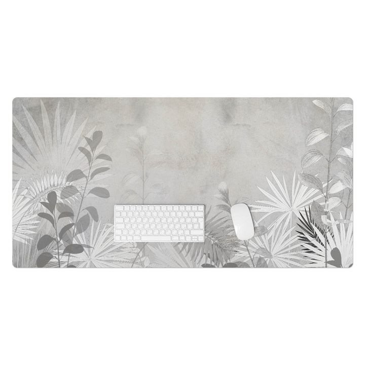 Protectie birou, Wallfluent, Fundal frunze de legume, Gri, 120x60 cm, 010250300030100282670