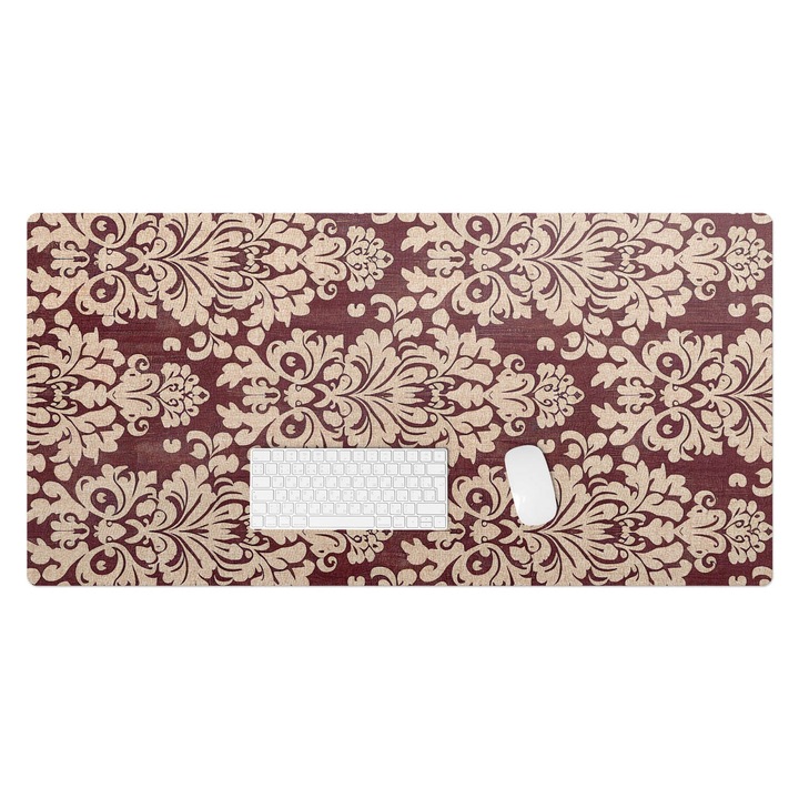 Mapa pentru birou, Wallfluent, Ornament clasic, Visiniu multicolor, 120x60 cm, 010250300030100281955