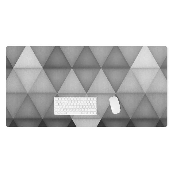 Mapa birou, Wallfluent, Triunghiuri geometrice, Gri, 120x60 cm, 010250300030100282509