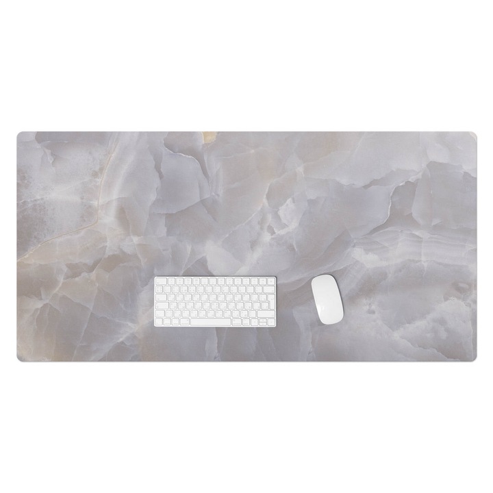 Mapa protectie birou, Wallfluent, Valuri de marmura, Gri, 120x60 cm, 010250300030100282607