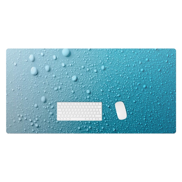 Mapa pentru birou, Wallfluent, Picaturi pe sticla, Turcoaz, 120x60 cm, 010250300030100088378