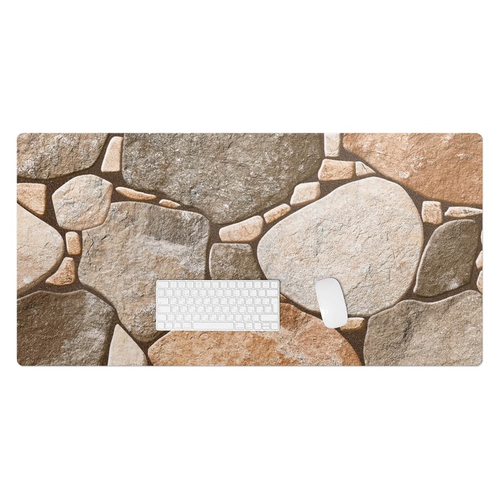 Mapa pentru birou, Wallfluent, Pietre de mozaic, Maro, 120x60 cm, 010250300030100282526