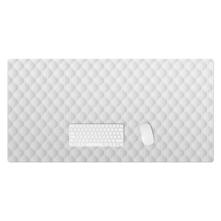 Mapa pentru birou, Wallfluent, Model geometric 3D, Alb, 120x60 cm, 010250300030100282640