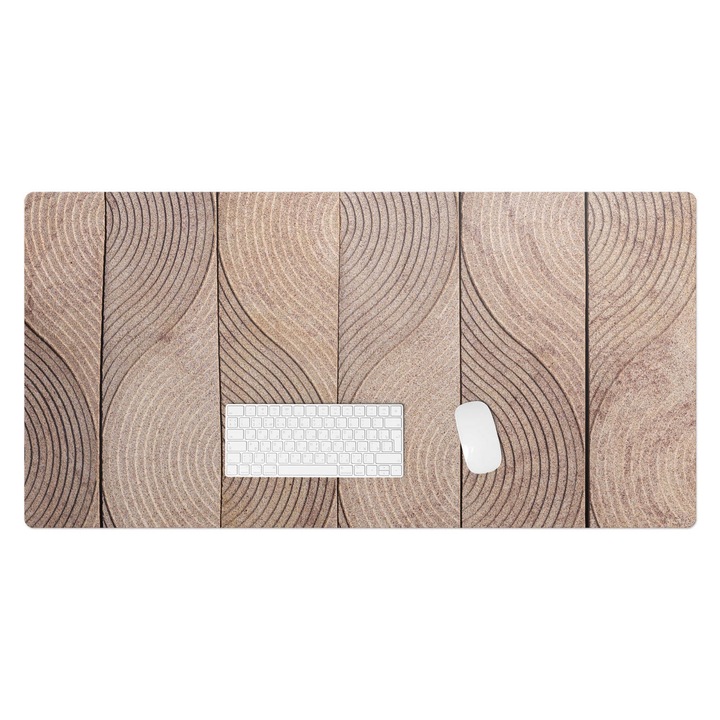 Mapa pentru birou, Wallfluent, Valuri de lemn, Bej, 120x60 cm, 010250300030100282493