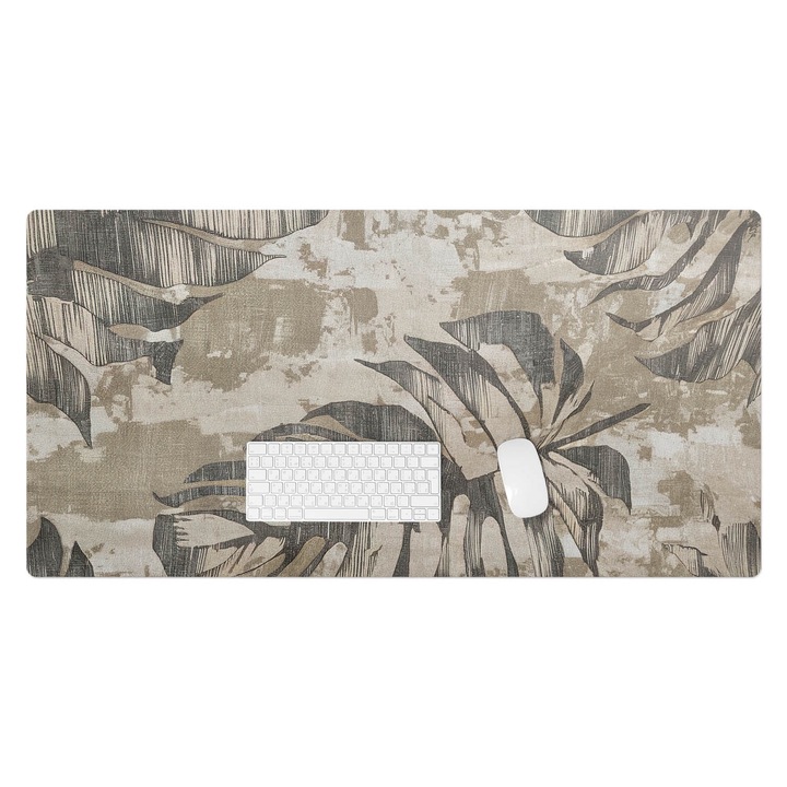 Mapa de birou, Wallfluent, Frunze pe un fundal de abstractizare, Bej, 120x60 cm, 010250300030100281998