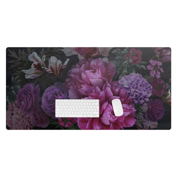 Mapa pentru birou, Wallfluent, Flori in intuneric, Violet, 120x60 cm, 010250300030100282783