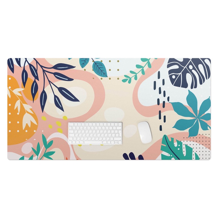 Mapa de birou, Wallfluent, Frunze si abstractie, Cremos, 120x60 cm, 010250300030100282832