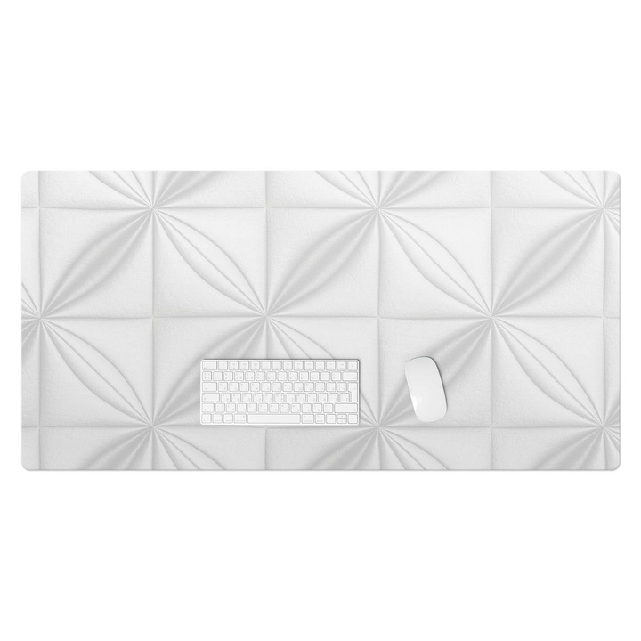 Mapa birou, Wallfluent, Relief geometric, Alb, 120x60 cm, 010250300030100282644