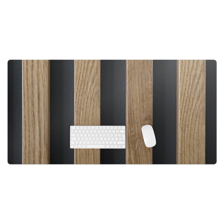 Mapa pentru birou, Wallfluent, Lamele din lemn, Maro, 120x60 cm, 010250300030100282547