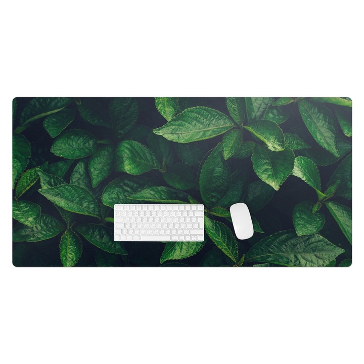 Mapa pentru birou, Wallfluent, Frunze in desis, Verde, 120x60 cm, 010250300030100282582