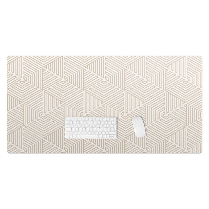 Mapa protectie birou, Wallfluent, Labirint geometric, Bej, 120x60 cm, 010250300030100282505