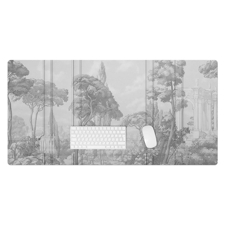 Mapa pentru birou, Wallfluent, Peisaj cu copaci, Gri, 120x60 cm, 010250300030100282725