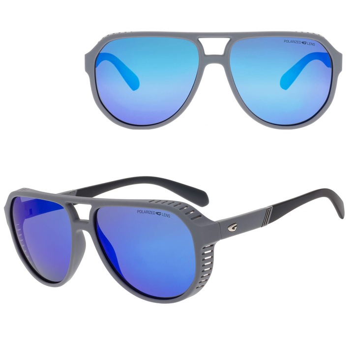 Ochelari de soare barbati, GOG, E255-2P, polari, gri mat, lentile albastre