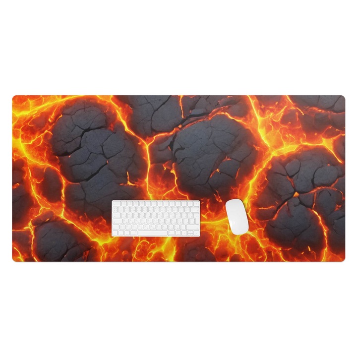 Íróasztal könyökalátét, Wallfluent, A láva megreped, Narancssárga, 120x60 cm, 010250300030100282868