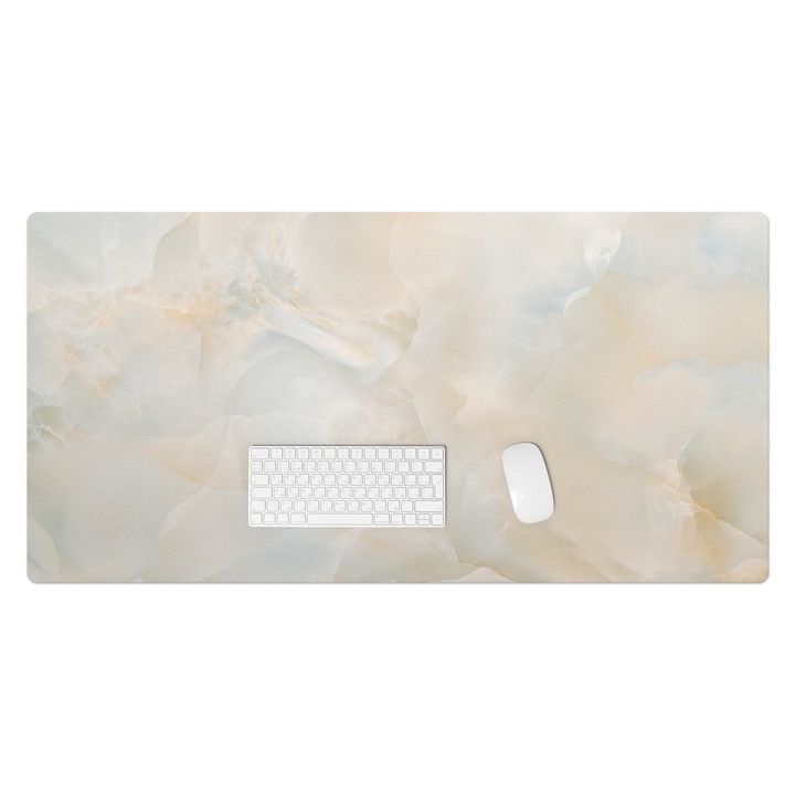 Mapa de birou, Wallfluent, Unde abstracte stralucitoare, Cremos, 120x60 cm, 010250300030100282606