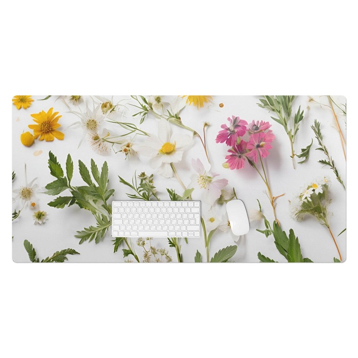 Mapa de birou, Wallfluent, Flori si frunze, Verde, 120x60 cm, 010250300030100282816