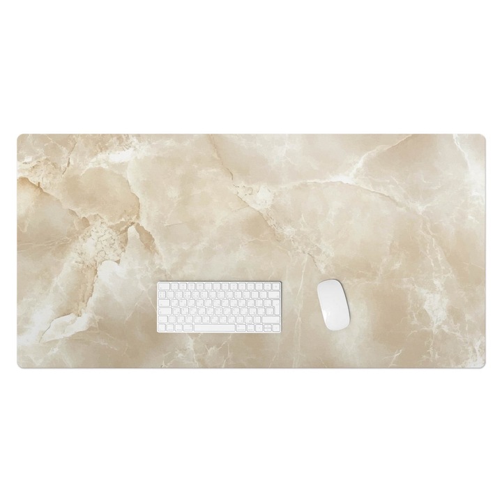 Mapa pentru birou, Wallfluent, Textura marmura, Bej, 120x60 cm, 010250300030100282620