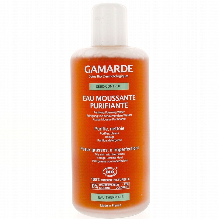 Apa Spumanta Purifianta, Gamarde, Sebo-Control, pentru Tenul Gras, Curata Delicat si Elimina Excesul de Sebum, cu Apa Termala, 200ml