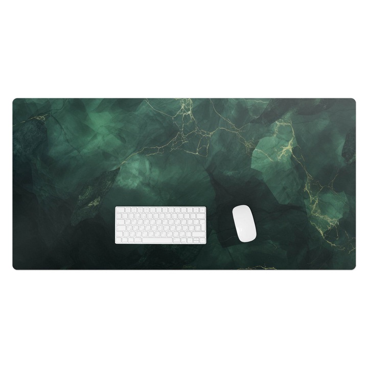 Mapa pentru birou, Wallfluent, Abstractia din marmura, Verde, 120x60 cm, 010250300030100282815