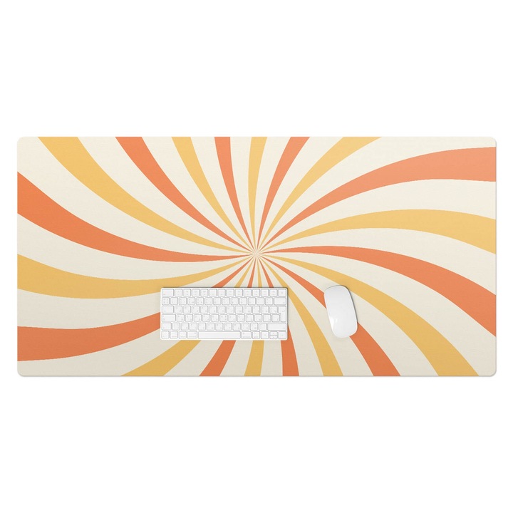 Mapa birou, Wallfluent, Dungi involburate retro, Portocaliu, 120x60 cm, 010250300030100282865