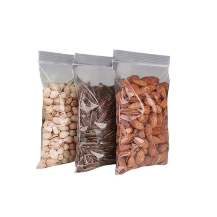 Pungi alimentare cu fermoar, 40 buc, dimensiune 15x20 cm