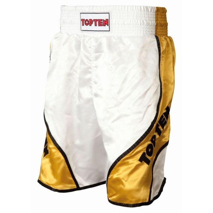 Pantaloni scurti „Shiny“, Top Ten, Alb-Gold, M 3910, Alb/Auriu