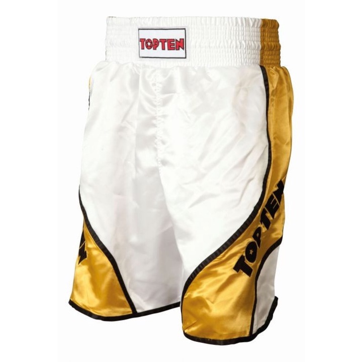 Pantaloni scurti „Shiny“, Top Ten, Alb-Gold, M 3910, Alb/Galben