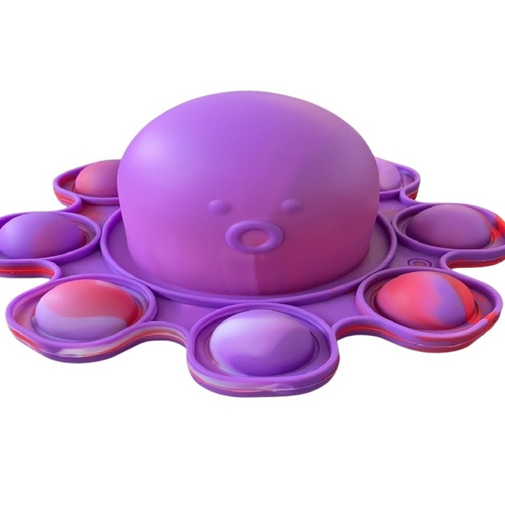 Силиконова антистрес играчка, Flippy, Pop It Now and Flip It, Реверсивен Октопод, 20x10 см, Модел 5, Многоцветен