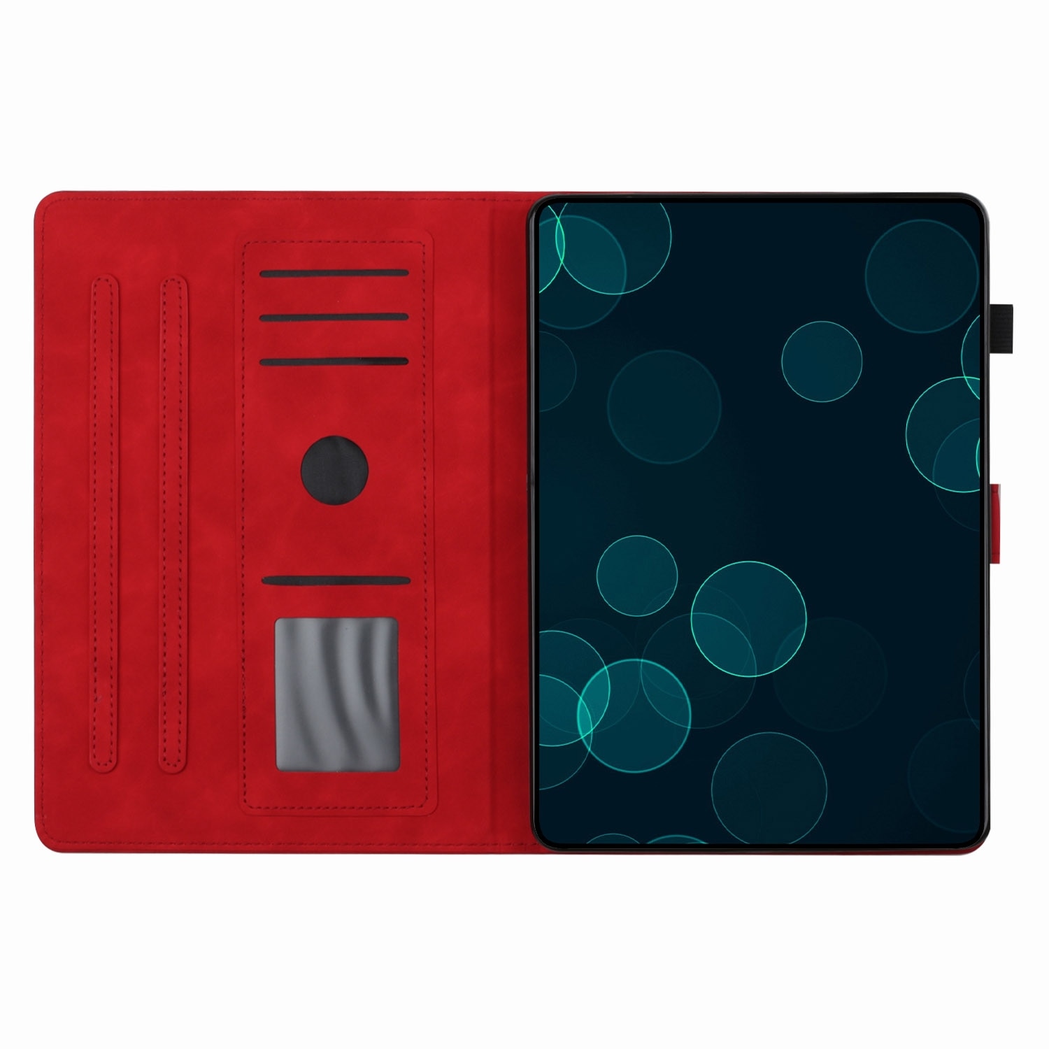 Husa tableta compatibila cu Samsung Galaxy Tab S7 T870/T875, cu design empatat cu palmier, din piele inteligenta, rosu