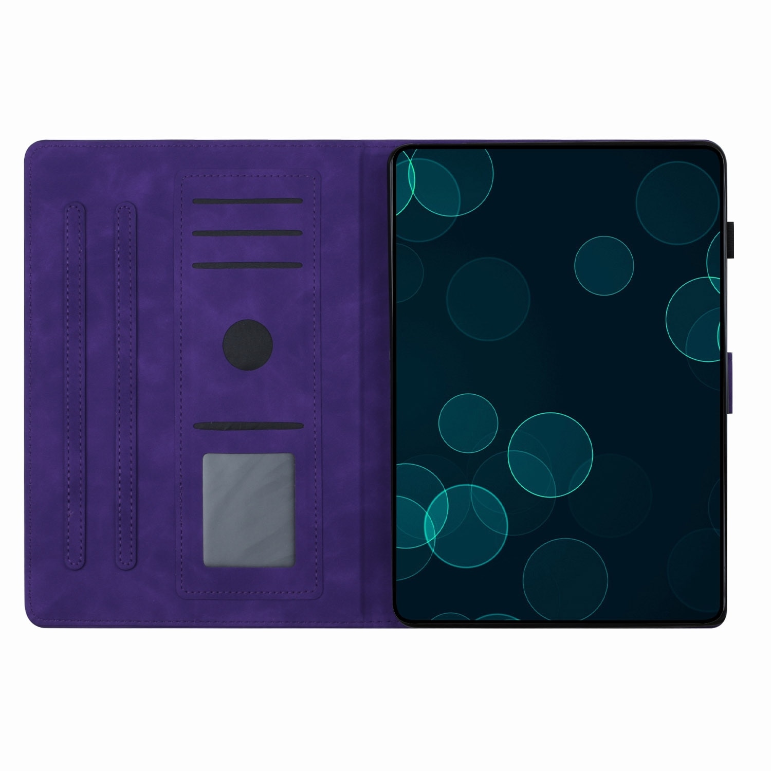 Husa tableta compatibila cu Samsung Galaxy Tab A 10.1 T580/T585, piele ecologica cu design de palmier, folie inteligenta, violet