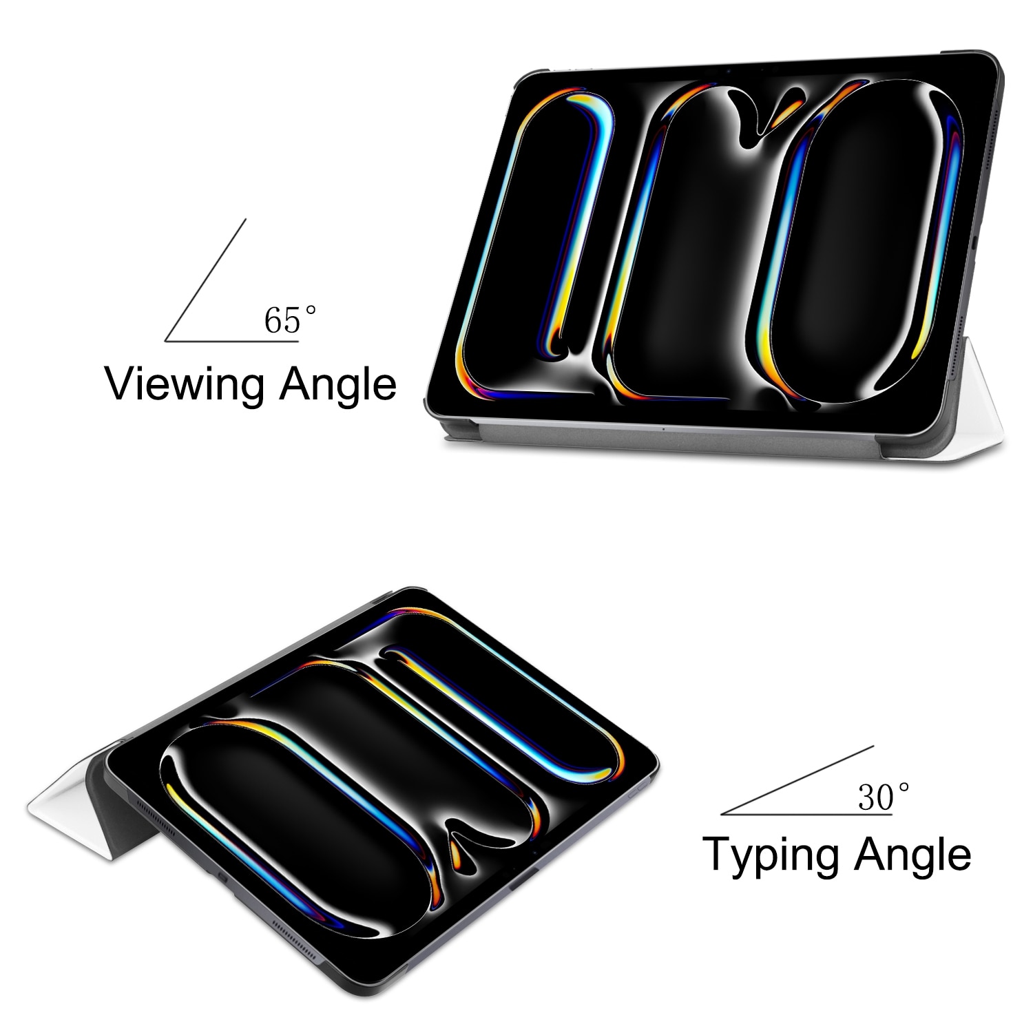 Husa tableta compatibila cu iPad Pro 11, Suport reglabil, Slot pentru stylus, Alb