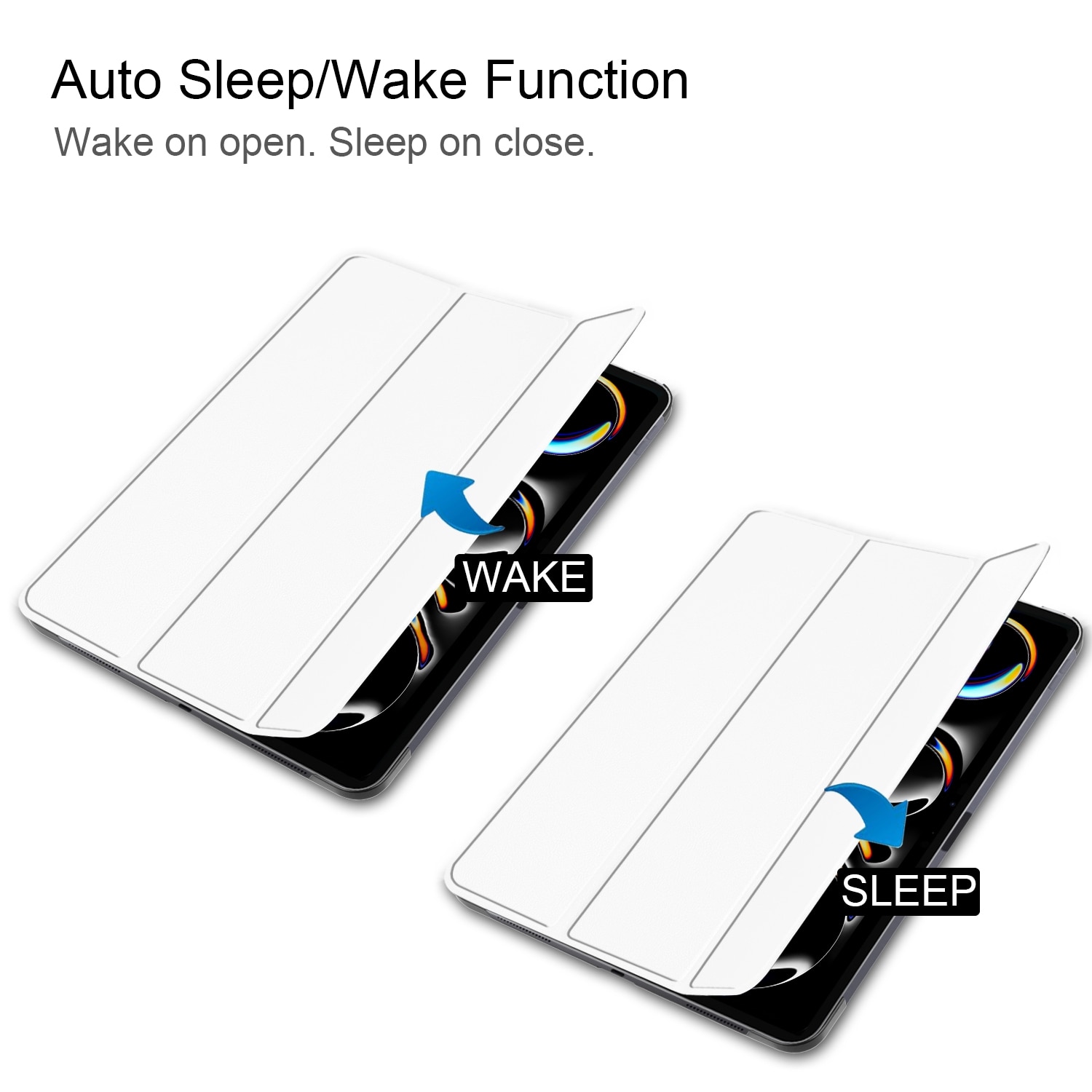 Husa tableta compatibila cu iPad Pro 11, Suport reglabil, Slot pentru stylus, Alb