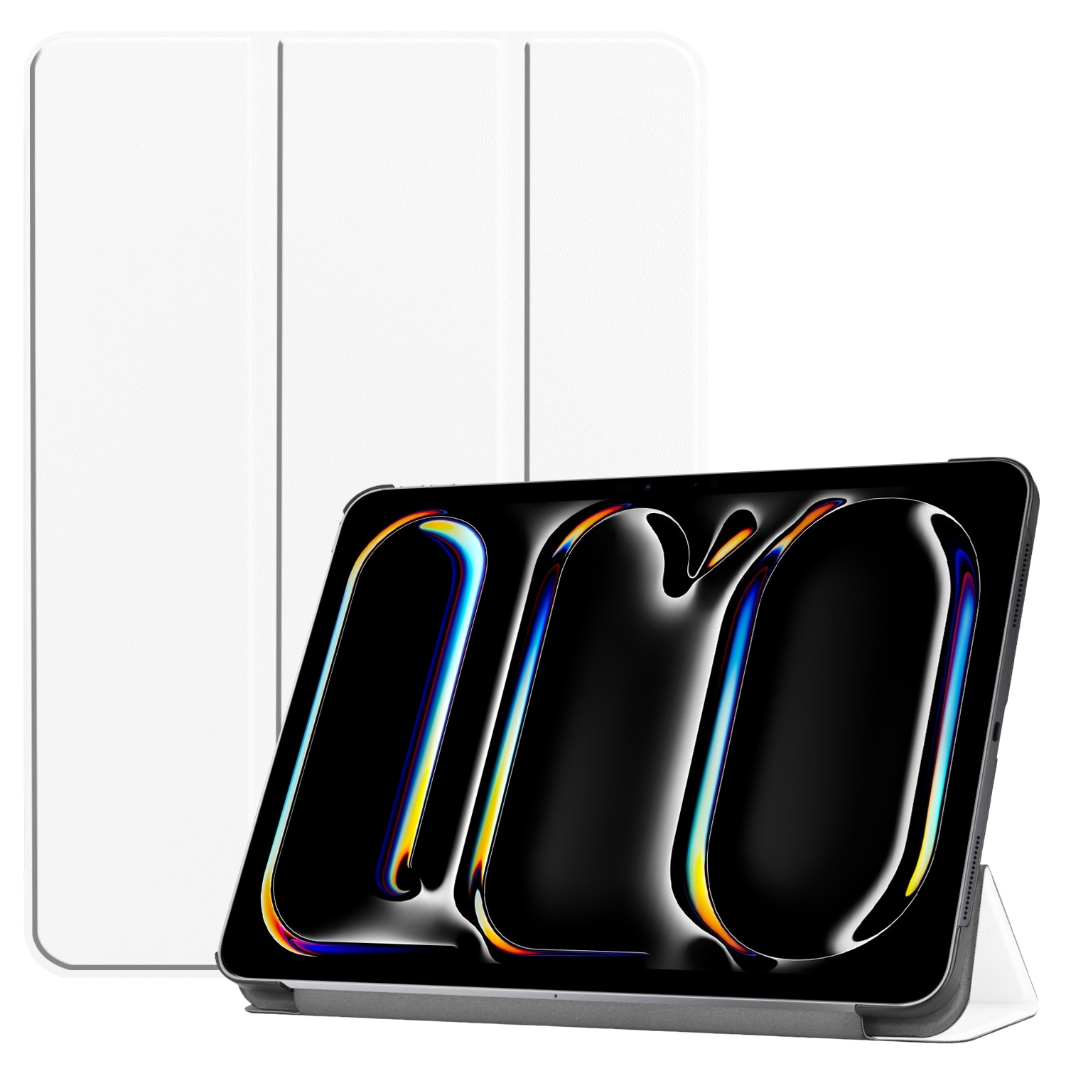 Husa tableta compatibila cu iPad Pro 11, Suport reglabil, Slot pentru stylus, Alb