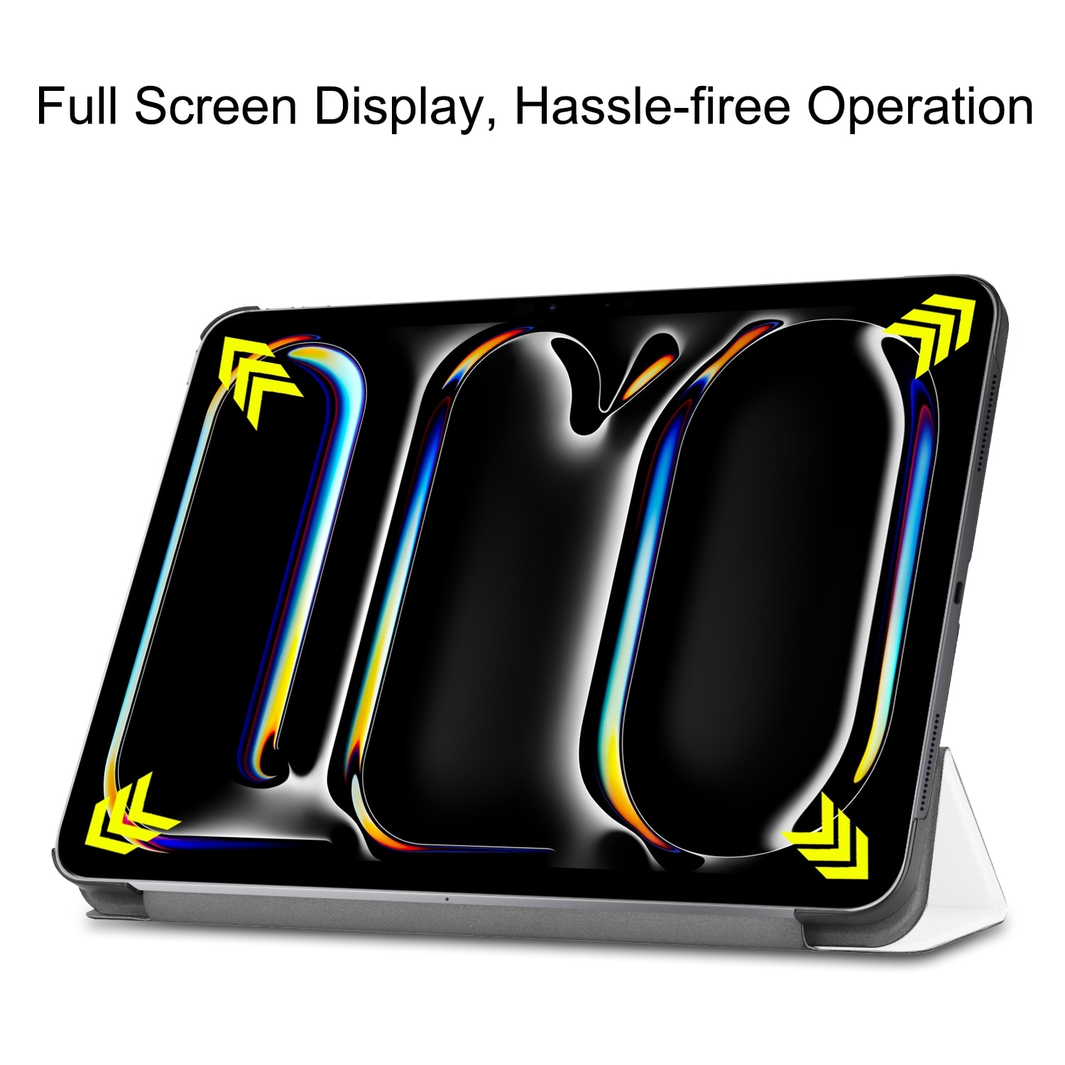 Husa tableta compatibila cu iPad Pro 11, Suport reglabil, Slot pentru stylus, Alb