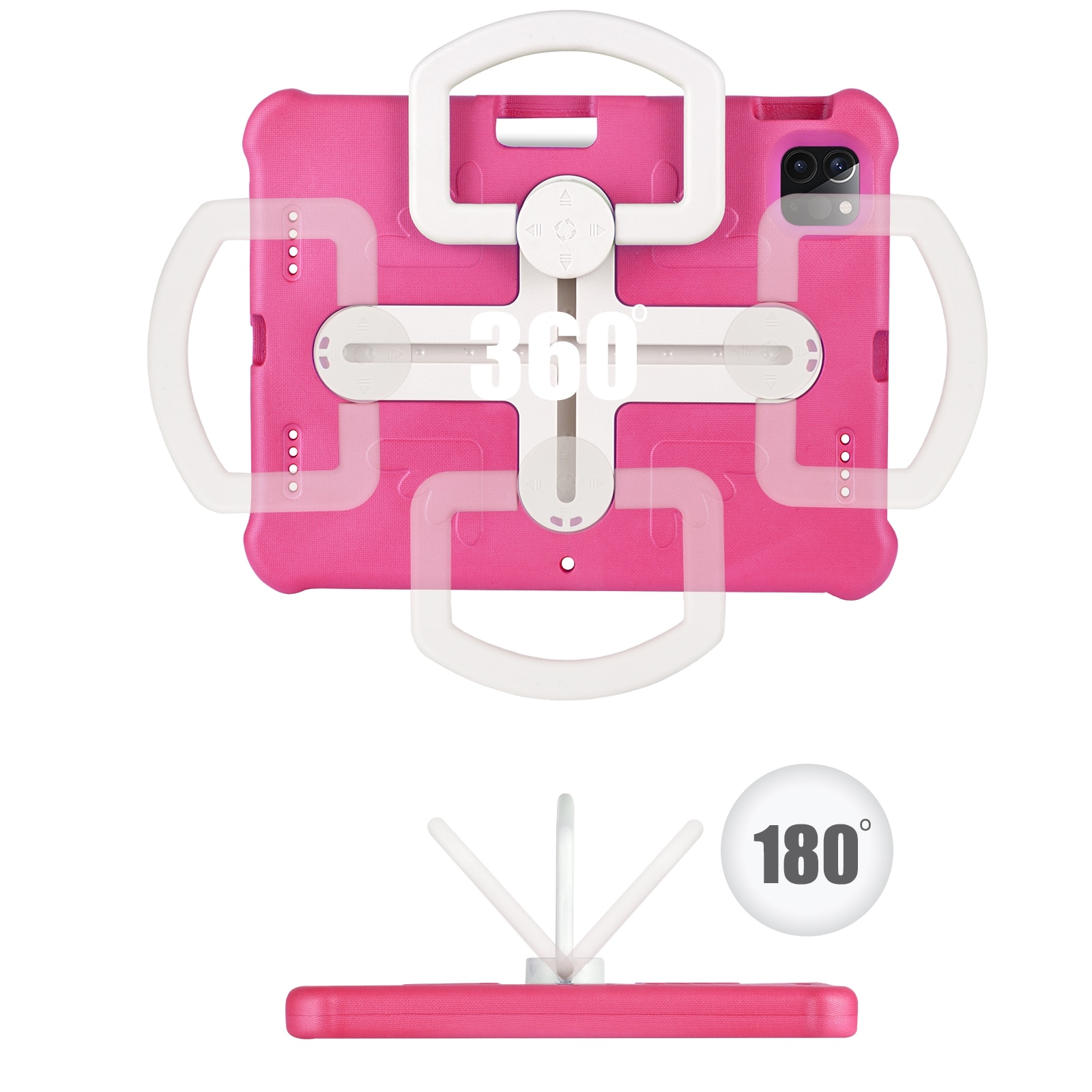 Husa tableta compatibila cu iPad Air 11, Shockproof, Suport reglabil, Protectie 360°, Roz
