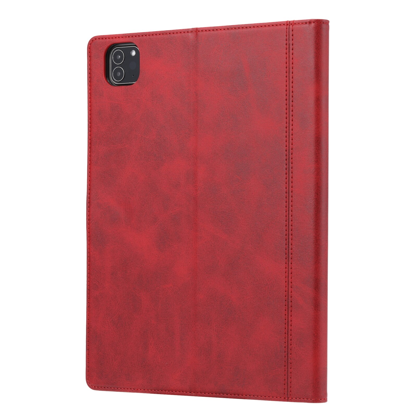 Husa tableta compatibila cu iPad Air 13 / iPad Pro 12.9, Textura piele de vitel, Capac pliabil dublu, Rosu