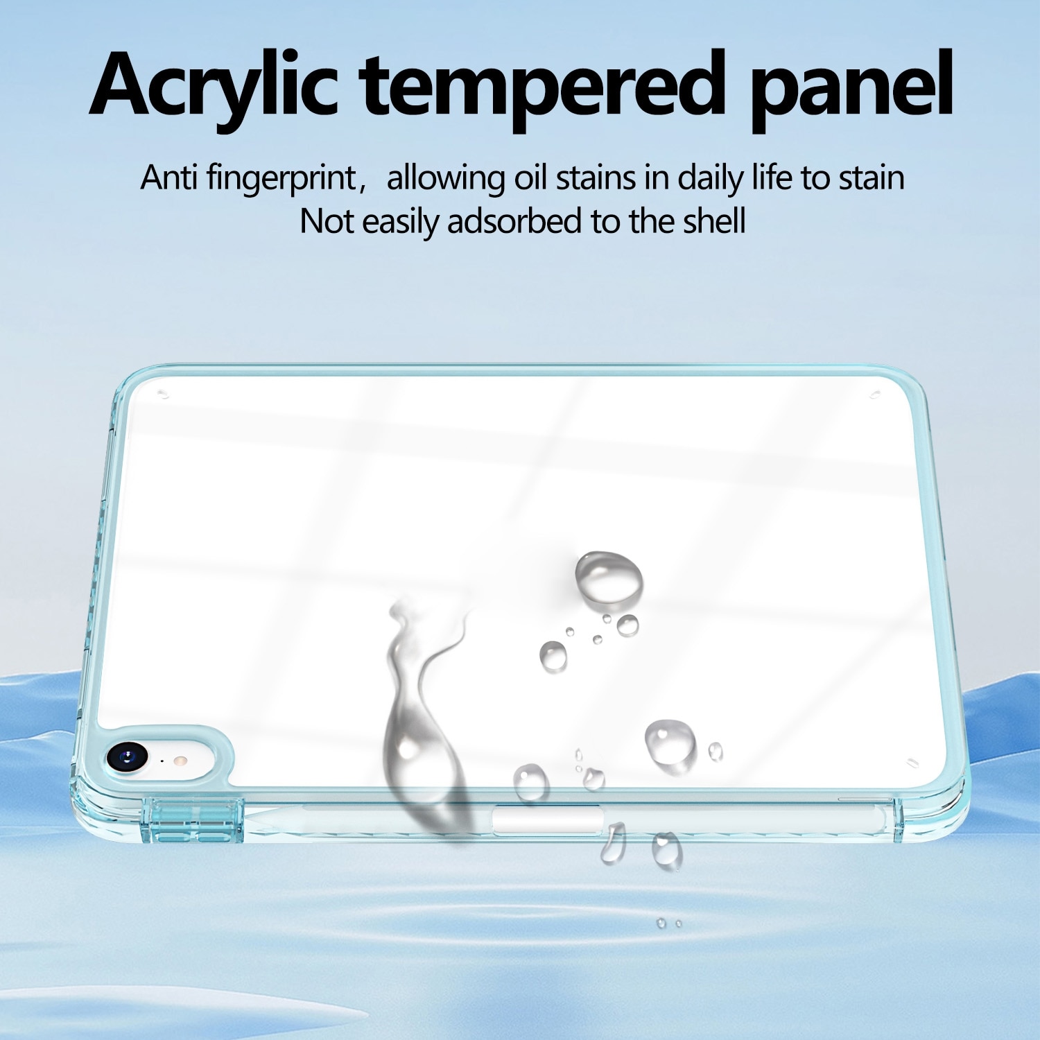 Husa tableta compatibila cu iPad Air 13 / Pro 12.9, plastic Hybrid TPU, Slot pentru pix, Albastru deschis