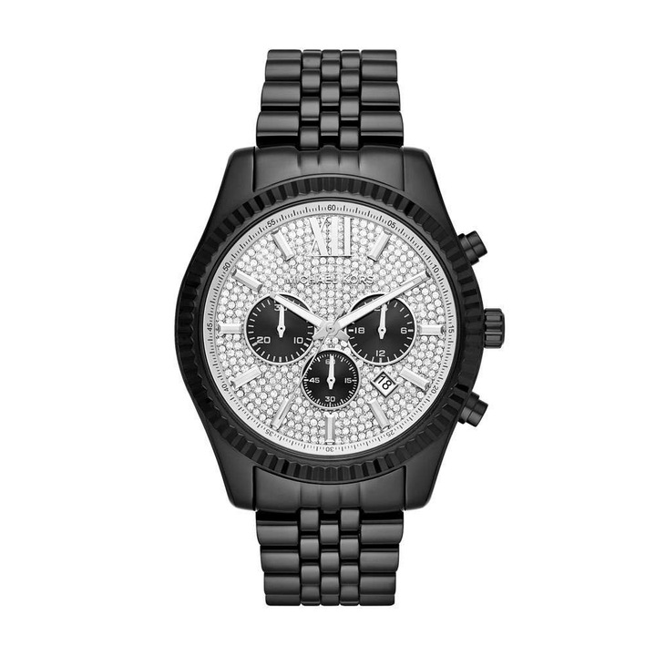 Ceas Michael Kors Lexington MK8605, Cronograf, inox negru, carcasa 45mm