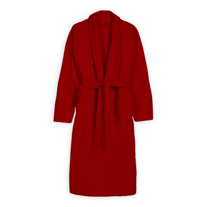 Halat de baie, Ralex Pucioasa, Velur, 100% Bumbac, Rosu, S/M, 420 grame/mp